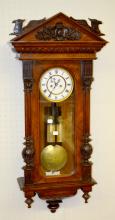 Antique Two Weight “Remember” Vienna Regulator Clock