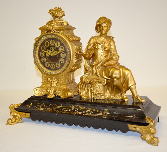 Antique Ansonia Statue Clock, “Rembrandt”