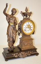 Antique Ansonia Statue Clock, “Muse”