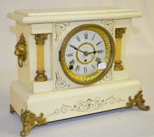 Antique Seth Thomas White Enamel Painted Mantel Clock