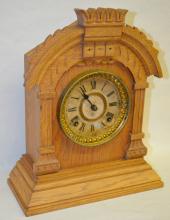 Antique Ansonia “Tunis” Oak Cabinet Clock