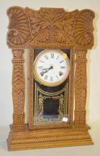 Antique Ingraham Pressed Oak “Arctic” Kitchen Clock