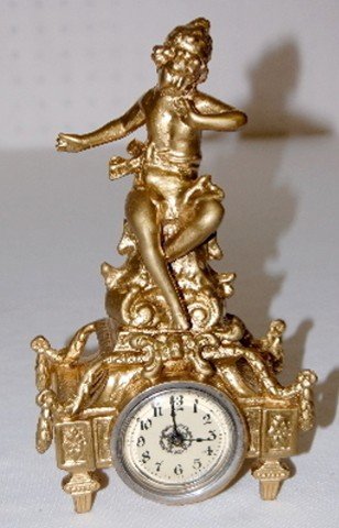 Metal Novelty Cherub Figural Dresser Clock