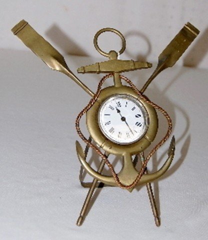 Metal Novelty Anchor & Oars Dresser Clock