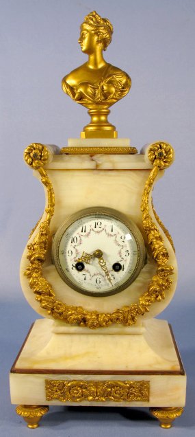 French Marble Clock w/Japy Freres Movement