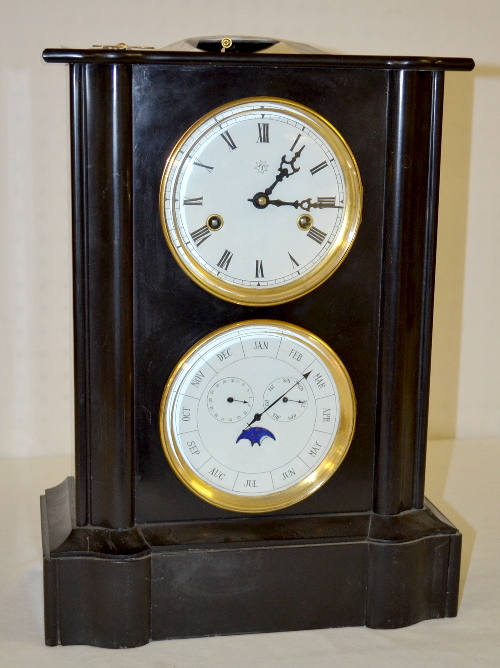 Antique Junghans Slate Double Dial 4 Function Clock