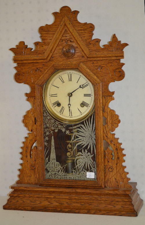 Antique Ansonia Oak Kitchen clock