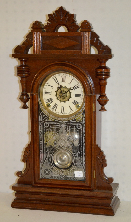 Antique Ansonia Walnut Kitchen Clock