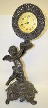 Antique Cherub Figural Statue Clock