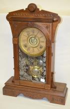 Antique Walnut Gilbert “Aldine” Kitchen Clock