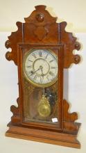 Antique Oak New Haven Kitchen Clock