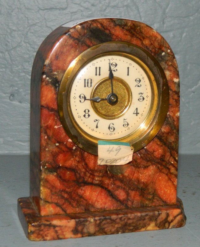 1 day  marble case clock w/ lever movement.