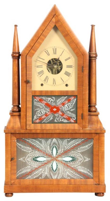 Reproduction Double Steeple Shelf Clock