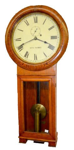 Seth Thomas No. 2 Oak Wall Clock w/Seconds Bit