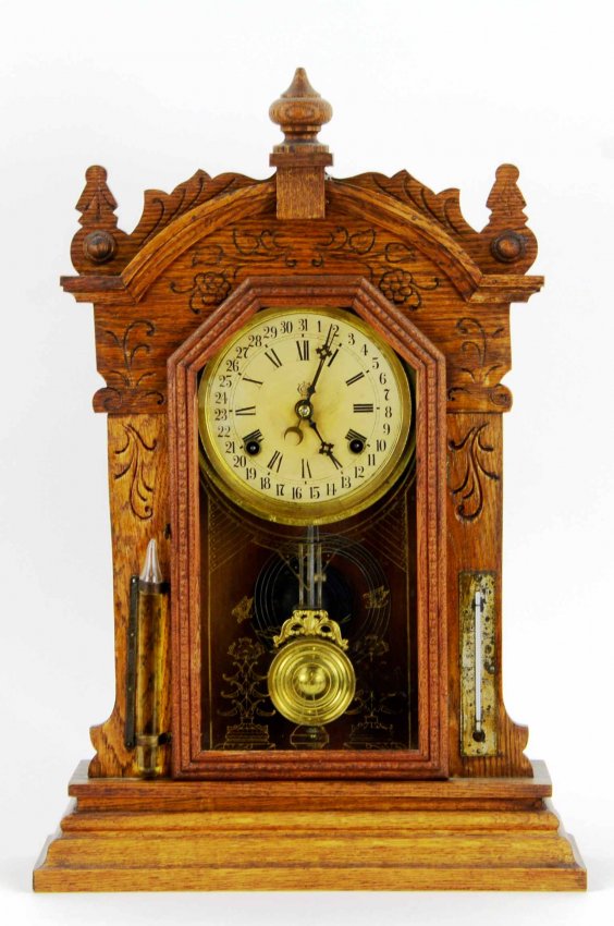 Antique Gingerbread Waterbury Mantle Shelf Clock