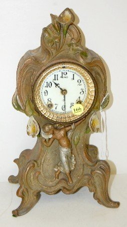 Ansonia “Lily” Metal Novelty Clock