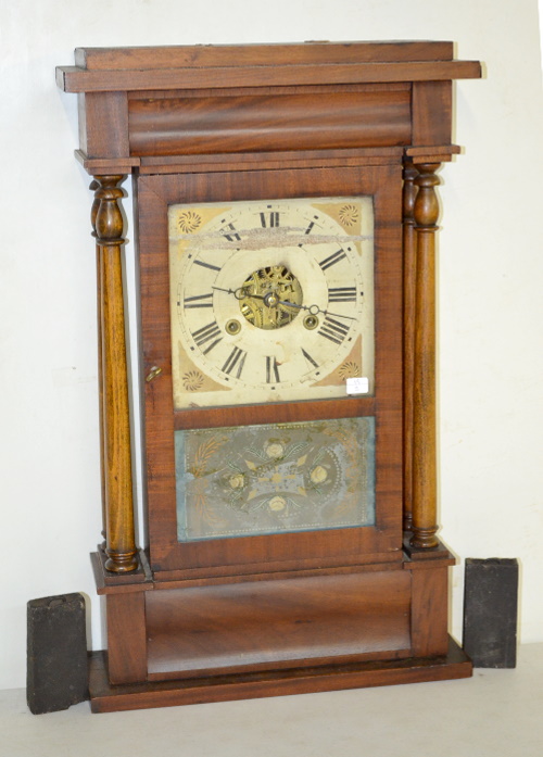 Antique William Johnson 4 Column Weight Driven Shelf Clock
