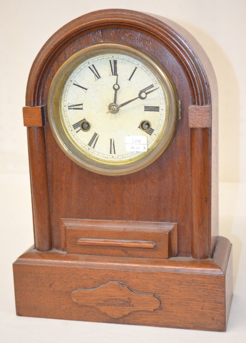 Antique George B. Owen Round Top Oak Shelf Clock