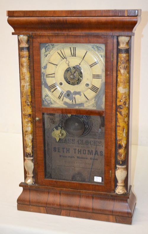 Antique Seth Thomas Split Column Weight Driven Shelf Clock