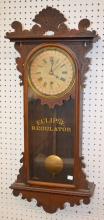 Antique Gingerbread “Eclipse” Calendar Wall Clock