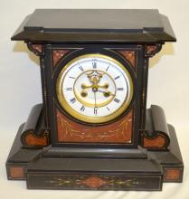 Antique French S. Marti Black Marble Clock