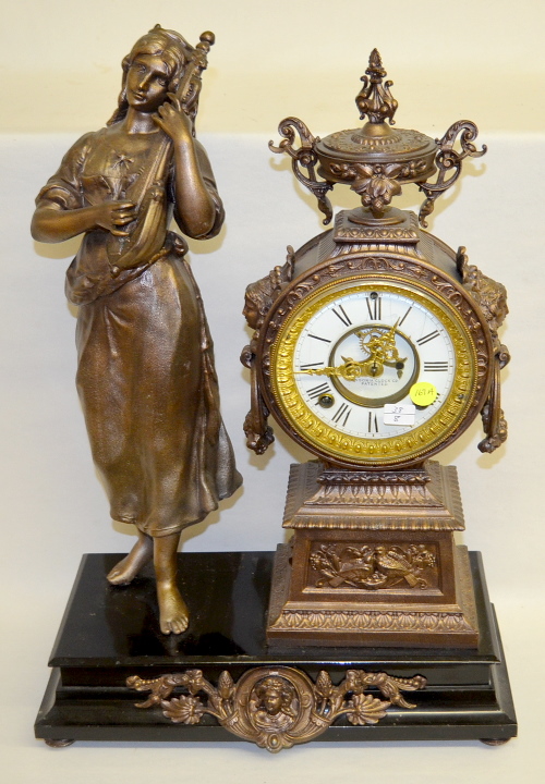 Antique Ansonia “Minstrel” Statue Clock