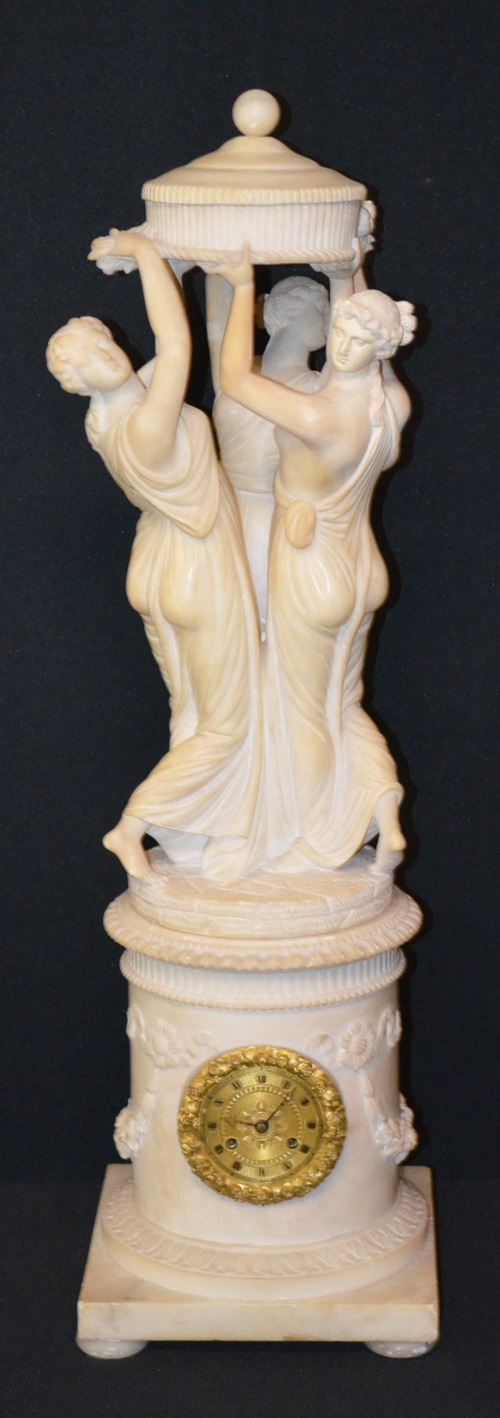 Antique French “Three Graces” Marble Clock