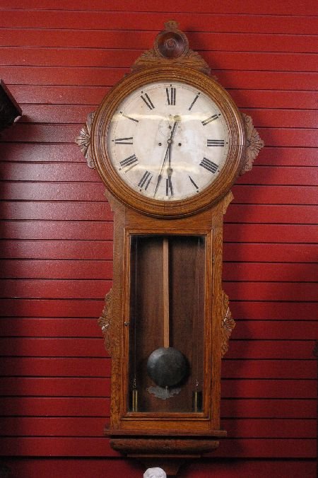 ANSONIA GENERAL OAK CASE REGULATOR WALL CLOCK