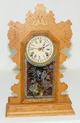 Ansonia Oak Calendar Kitchen Clock