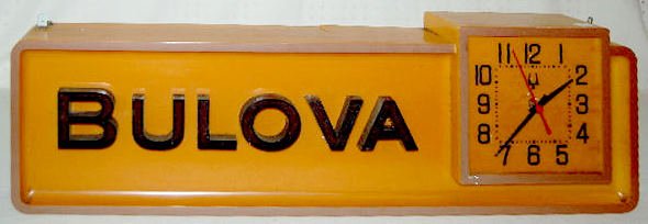 Bulova Lighted Advertising Clock Sign