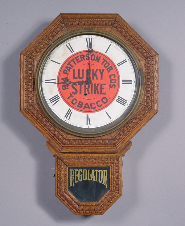 Ingraham “Drop Octagon” Pressed Oak Advertising Wall Clock