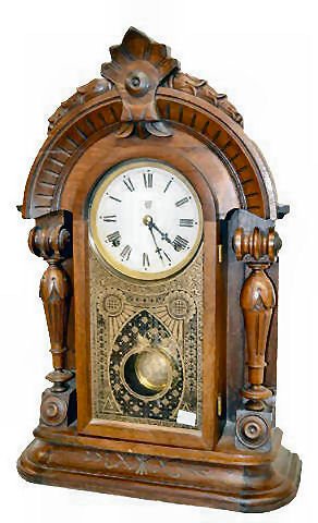 Antique Waterbury Walnut Parlor Clock