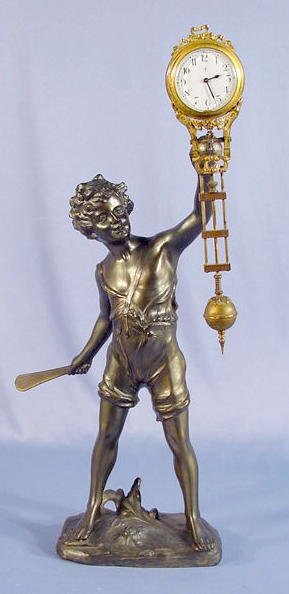 Junghans Figural Swinging Clock as Cricket Player