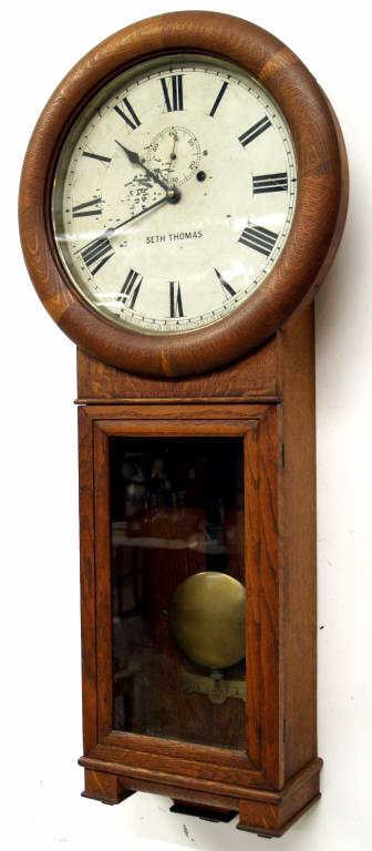 ANTIQUE SETH THOMAS REGULATOR SINGLE WEIGHT CLOCK