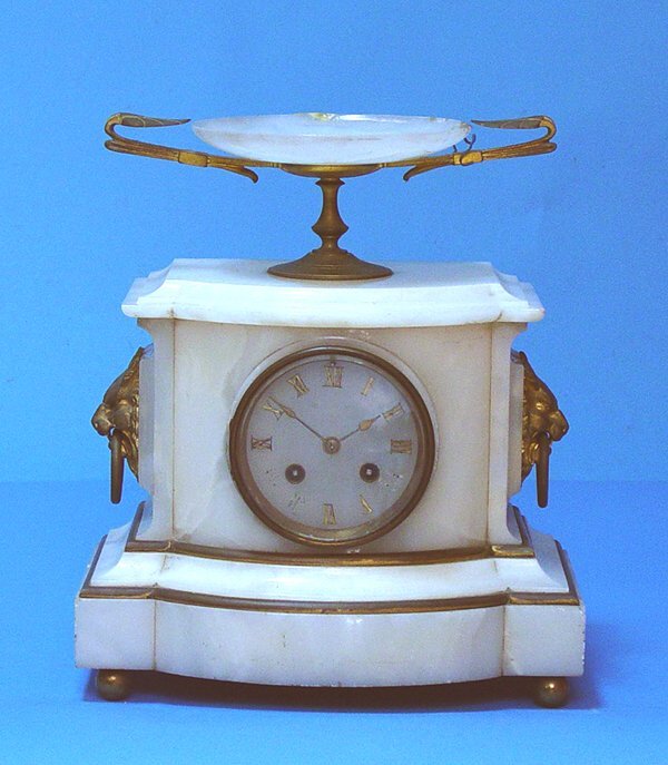 Japy Freres Onyx Mantel Clock With Urn Top