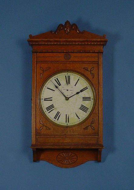 Oak Self Winding Square Gallery Wall Clock