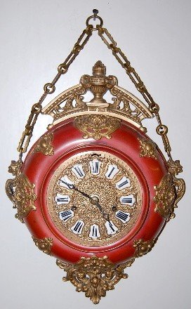 French Metal Wall Hanging Clock