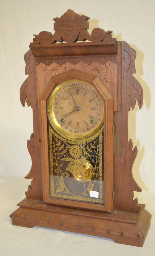 Antique EN Welch Walnut Calendar Kitchen Clock