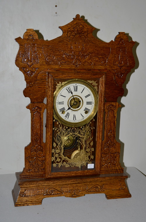 Antique Seth Thomas Oak Kitchen Clock