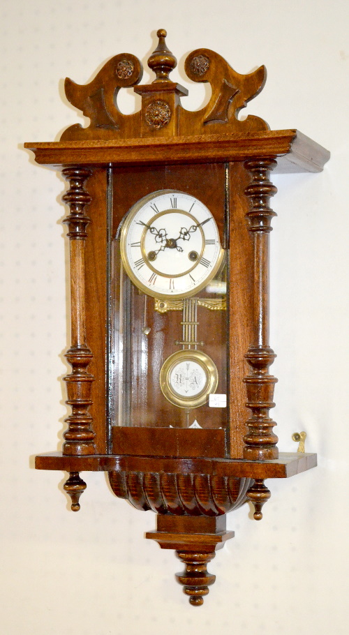 Antique German RA Wall Clock w/RA Pendulum