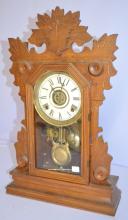 Antique E.N. Welch Walnut Kitchen Clock