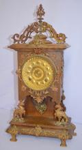 Antique Ansonia “Cabinet D” Oak Mantel Clock