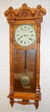 Antique New Haven “Elfrida” Oak Wall Clock