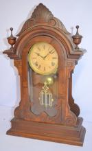 Antique James Wood “Egyptian” Walnut Parlor Clock