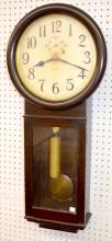 Antique Ansonia Standard Regulator Mahogany Wall Clock