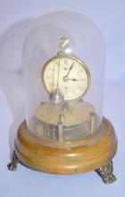 Antique Unmarked Briggs Rotary Clock Under Dome