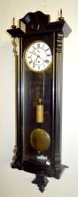 Antique 1 Weight Vienna Regulator Clock, Ebonized