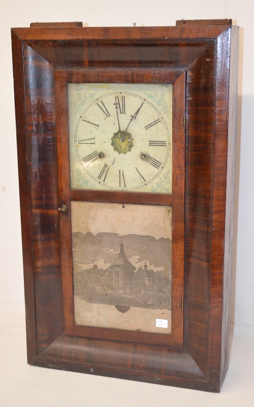 Antique Waterbury Weight Driven OG Shelf Clock