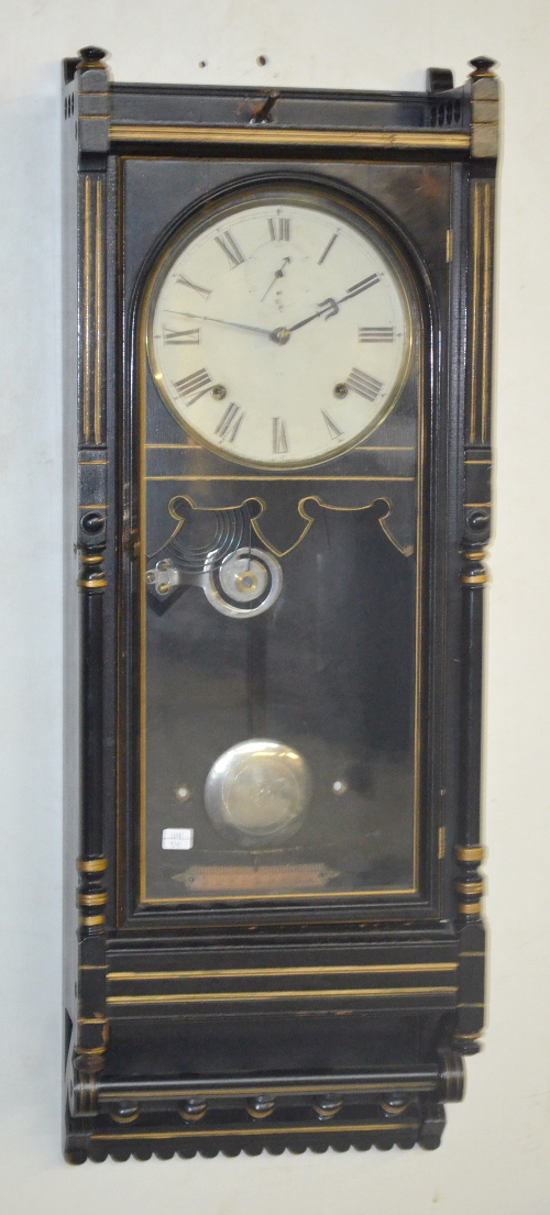 Antique Seth Thomas Ebony Queen Anne Wall Clock