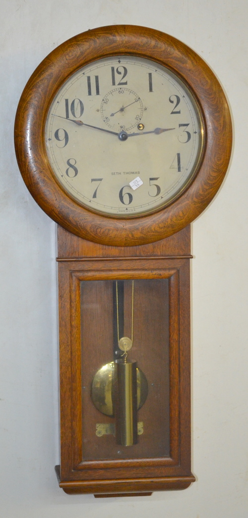 Antique Seth Thomas Regulator #2 Oak Wall Clock